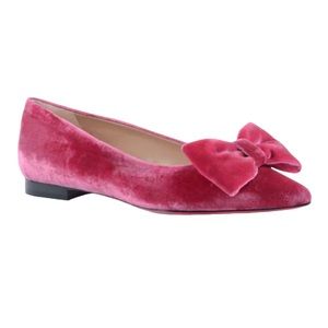 *NEW* Dee Ocleppo Baby Bow Velvet Ballerina Flat Fuchsia, Size US 10